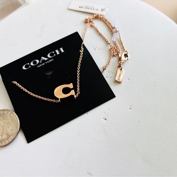 Coach Pave Signature Necklace Rose Gold - Picture 4 of 7